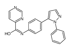 N-[4-(2-phenylpyrazol-3-yl)phenyl]pyrimidine-4-carboxamide结构式