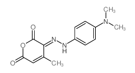 (3Z)-3-[(4-dimethylaminophenyl)hydrazinylidene]-4-methyl-pyran-2,6-dione Structure