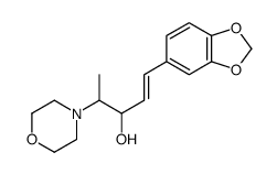 (E)-1-(1,3-benzodioxol-5-yl)-4-morpholin-4-ylpent-1-en-3-ol结构式