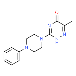 6-methyl-3-(4-phenyl-1-piperazinyl)-1,2,4-triazin-5(4H)-one结构式