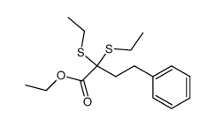 ethyl 2,2-bis(ethylthio)-4-phenylbutanoate结构式