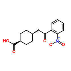 trans-4-[2-(2-Nitrophenyl)-2-oxoethyl]cyclohexanecarboxylic acid structure