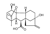 4β,4aα,7-Trihydroxy-1β-methyl-8-methylenegibbane-1α,10β-dicarboxylic acid 1,4a-lactone结构式