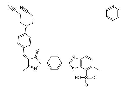 2-[4-[(4Z)-4-[[4-[bis(2-cyanoethyl)amino]phenyl]methylidene]-3-methyl-5-oxopyrazol-1-yl]phenyl]-6-methyl-1,3-benzothiazole-7-sulfonic acid,pyridine结构式