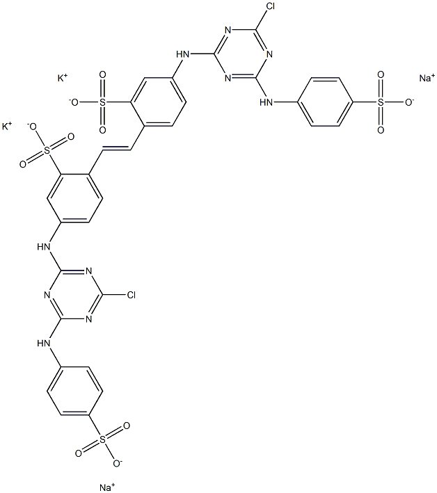 4,4'-bis[4-chloro-6-[(4-sulphophenyl)amino]-1,3,5-triazin-2-yl]amino]stilbene-2,2'-disulphonic acid, potassium sodium salt Structure