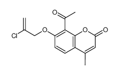 8-acetyl-7-((β-chloroallyl)oxy)-4-methylcoumarin Structure