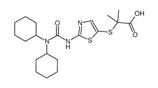 2-[2-(3,3-dicyclohexylureido)thiazol-5-ylsulfanyl]-2-methylpropionic acid Structure