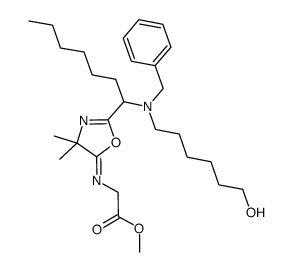 methyl-N-[2-{1-[benzyl(6-hydroxyhexyl)amino]heptyl}-4,4-dimethyl-1,3-oxazol-5(4H)-ylidene]glycinate Structure