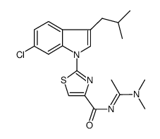 2-[6-chloro-3-isobutyl-1H-indol-1-yl]-N-[(1E)-(dimethylamino)ethylidene]-1,3-thiazole-4-carboxamide结构式