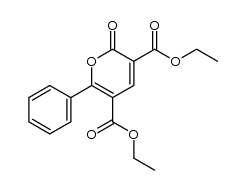 2-oxo-6-phenyl-2H-pyran-3,5-dicarboxylic acid diethyl ester结构式