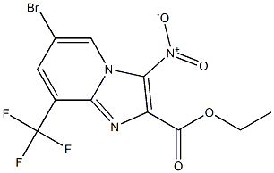 6-Bromo-3-nitro-8-trifluoromethyl-imidazo[1,2-a]pyridine-2-carboxylic acid ethyl ester Structure