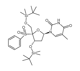 4'-benzenesulfonyl-3',5'-bis-O-(tert-butyldimethylsilyl)thymidine结构式