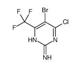 5-bromo-4-chloro-6-(trifluoromethyl)pyrimidin-2-amine Structure