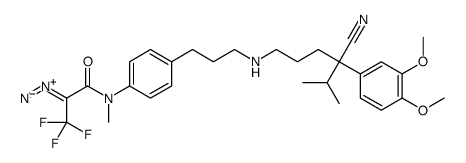 2-(3,4-dimethoxyphenyl)-2-isopropyl-5-(N-(4-(N-methyl-2-diazo-3,3,3-trifluoropropionamido)phenethyl)methylamino)valeronitrile结构式