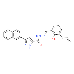 (E)-N-(3-allyl-2-hydroxybenzylidene)-3-(naphthalen-2-yl)-1H-pyrazole-5-carbohydrazide Structure