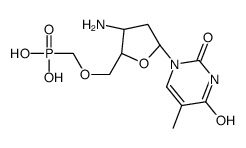 [(2S,3S,5R)-3-amino-5-(5-methyl-2,4-dioxopyrimidin-1-yl)oxolan-2-yl]methoxymethylphosphonic acid结构式