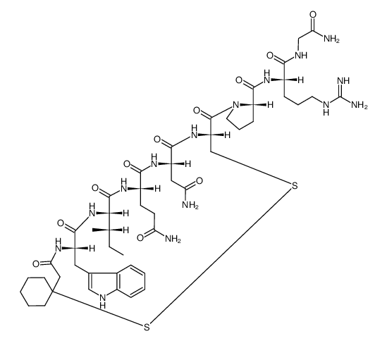 beta-Mercapto-beta,beta-cyclopentamethylenepropionic acid-2-trp-8-arg- oxytocin structure