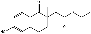 2-(6-羟基-2-甲基-1-氧代-1,2,3,4-四氢萘-2-基)乙酸乙酯结构式