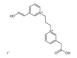 1-<3-(hydroxyiminomethyl)-1-pyridino>-3-<3-(carboxymethyl)-1-pyridino>propane diiodide Structure