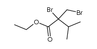 ethyl 2-bromo-2-(bromomethyl)-3-methylbutanoate结构式