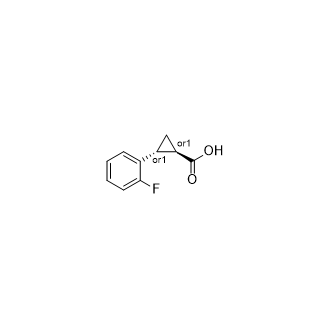 trans-2-(2-Fluorophenyl)cyclopropanecarboxylic acid structure