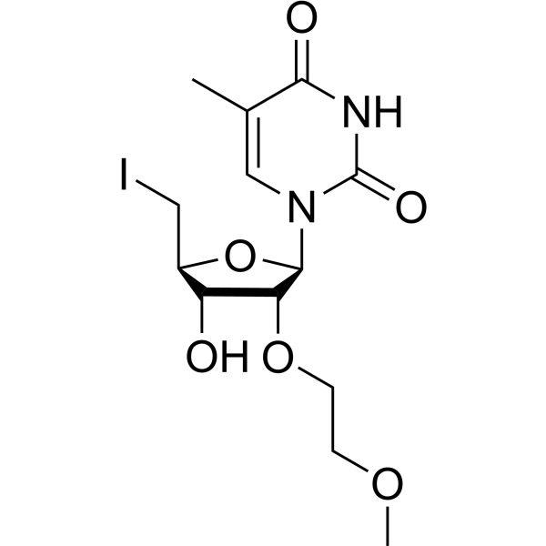 5’-Deoxy-5’-iodo-2’-O-(2-methoxyethyl)-5-methyluridine Structure