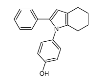 4-(2-phenyl-4,5,6,7-tetrahydroindol-1-yl)phenol结构式