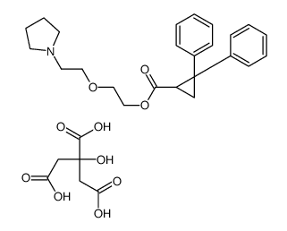 2-hydroxypropane-1,2,3-tricarboxylic acid,2-(2-pyrrolidin-1-ylethoxy)ethyl 2,2-diphenylcyclopropane-1-carboxylate结构式