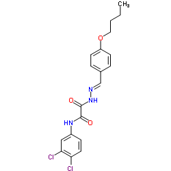 2-[(2E)-2-(4-Butoxybenzylidene)hydrazino]-N-(3,4-dichlorophenyl)-2-oxoacetamide Structure