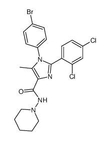 1-(4-Bromophenyl)-2-(2,4-dichlorophenyl)-5-methyl-N-(piperidin-1-yl)-1H-imidazole-4-carboxamide结构式