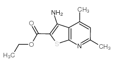 Thieno[2,3-b]pyridine-2-carboxylicacid, 3-amino-4,6-dimethyl-, ethyl ester Structure