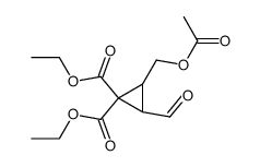 2-Acetoxymethyl-3-formyl-cyclopropane-1,1-dicarboxylic acid diethyl ester结构式