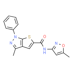 1H-Thieno[2,3-c]pyrazole-5-carboxamide,3-methyl-N-(5-methyl-3-isoxazolyl)-1-phenyl-(9CI) structure