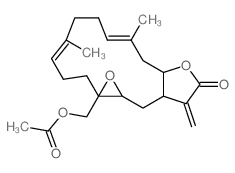 Oxireno[4,5]cyclotetradeca[1,2-b]furan-12(1aH)-one,1a-[(acetyloxy)methyl]-2,3,6,7,10,10a,13,13a,14,14a-decahydro-5,9-dimethyl-13-methylene-,(1aS,4E,8E,10aS,13aR,14aR)- picture