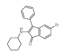 1H-Inden-1-one,5-bromo-2-(cyclohexylamino)-3-phenyl-结构式