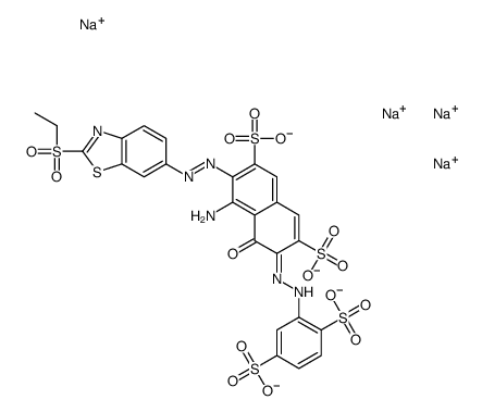 4-Amino-6-[(2,5-disulfophenyl)azo]-3-[[2-(ethylsulfonyl)benzothiazol-6-yl]azo]-5-hydroxy-2,7-naphthalenedisulfonic acid tetrasodium salt Structure