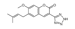 7-methoxy-6-(3-methylbut-2-enyl)-3-(2H-tetrazol-5-yl)chromen-2-one Structure