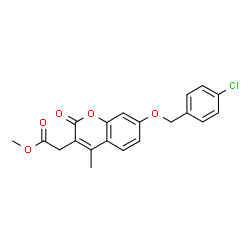 Methyl {7-[(4-chlorobenzyl)oxy]-4-methyl-2-oxo-2H-chromen-3-yl}acetate structure