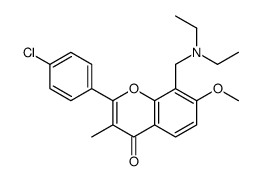 2-(4-chlorophenyl)-8-(diethylaminomethyl)-7-methoxy-3-methylchromen-4-one结构式