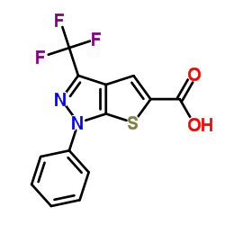 1-Phenyl-3-(trifluoromethyl)-1H-thieno[2,3-c]pyrazole-5-carboxylic acid Structure