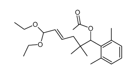 Acetic acid (E)-1-(2,6-dimethyl-phenyl)-6,6-diethoxy-2,2-dimethyl-hex-4-enyl ester Structure