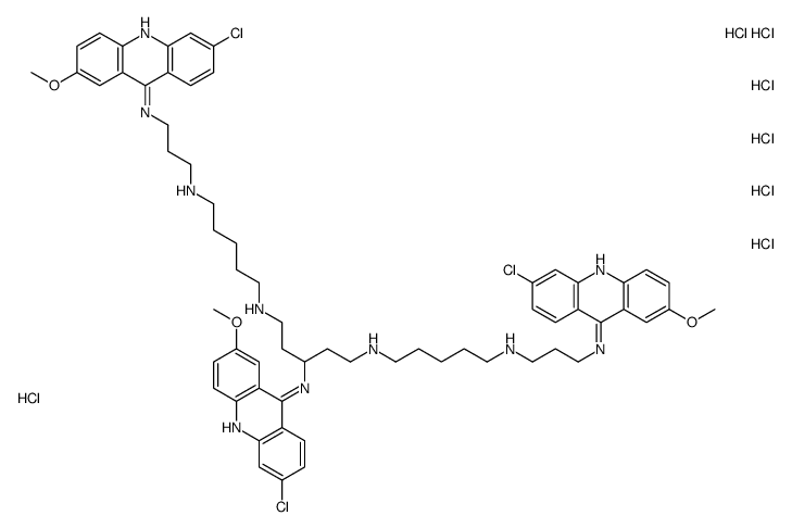 3-N-(6-chloro-2-methoxyacridin-9-yl)-1-N,5-N-bis[5-[3-[(6-chloro-2-methoxyacridin-9-yl)amino]propylamino]pentyl]pentane-1,3,5-triamine,heptahydrochloride Structure