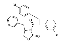 (S)-4-benzyl-3-((S)-2-(3-bromophenyl)-3-(4-chlorophenyl)propanoyl)oxazolidin-2-one结构式