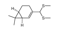 (1R,6S)-7,7-dimethyl-3-(bis(methylthio)methyl)bicyclo<4.1.0>hept-2-ene结构式