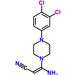 3-AMINO-3-[4-(3,4-DICHLOROPHENYL)PIPERAZINO]ACRYLONITRILE结构式