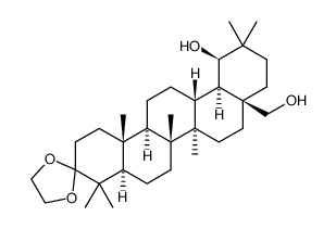 3,3-[1,2-ethanediylbis(oxy)]-olean-19(β),28-diol Structure