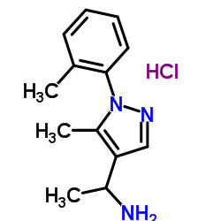 1-[5-Methyl-1-(2-methylphenyl)-1H-pyrazol-4-yl]ethanamine hydrochloride (1:1)结构式