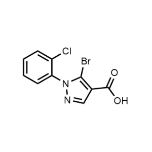 5-溴-1-(2-氯苯基)-1H-吡唑-4-羧酸结构式