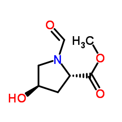 L-Proline, 1-formyl-4-hydroxy-, methyl ester, trans- (9CI) Structure