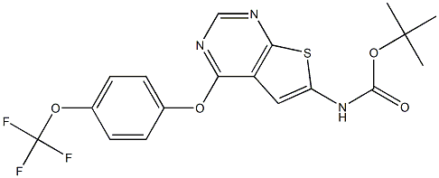 tert-butyl 4-(4-(trifluoromethoxy)phenoxy)thieno[2,3-d]pyrimidin-6-ylcarbamate结构式